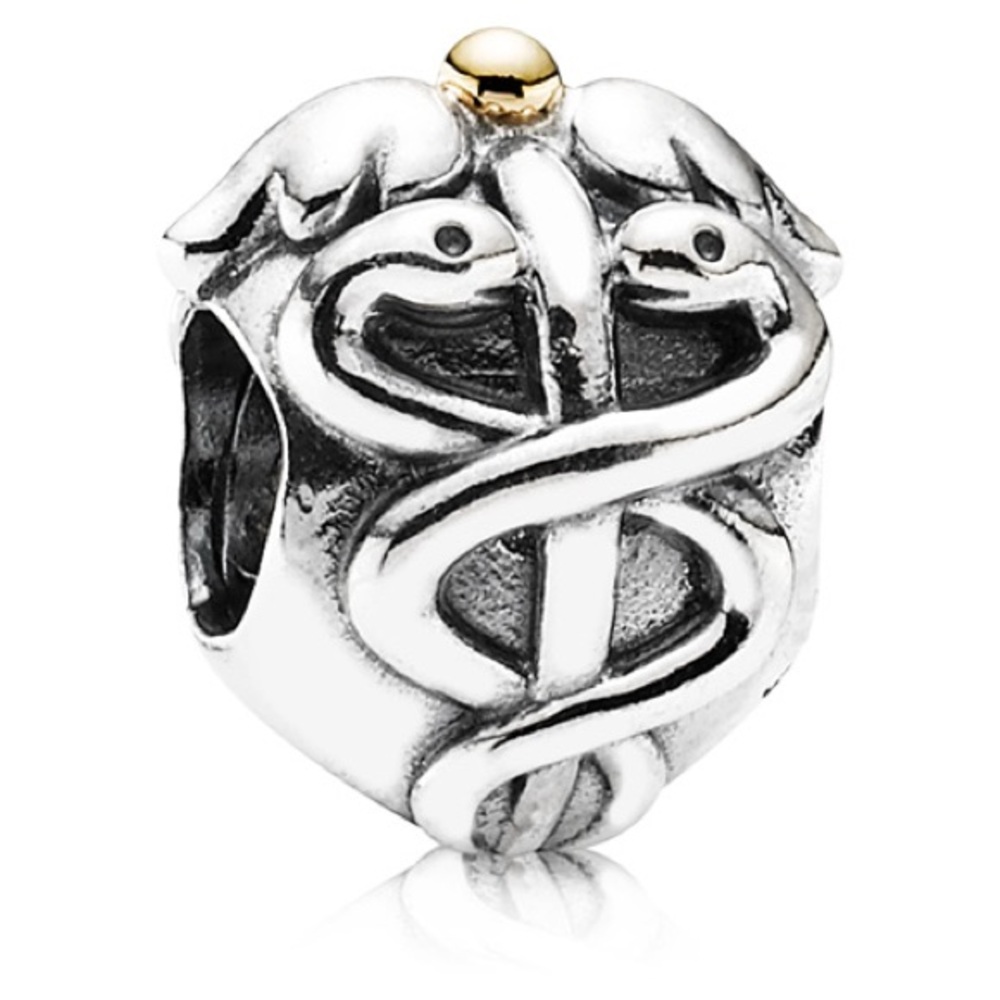 Genuine Retired PANDORA Life Saver Charm with 14K Gold; 791042